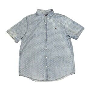 Vineyard Vines Slim Fit Whale Shirt Mens Size L Blue Short Sleeve Button Up